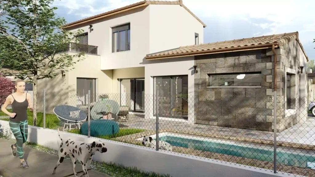Maison traditionnelle et son jardin