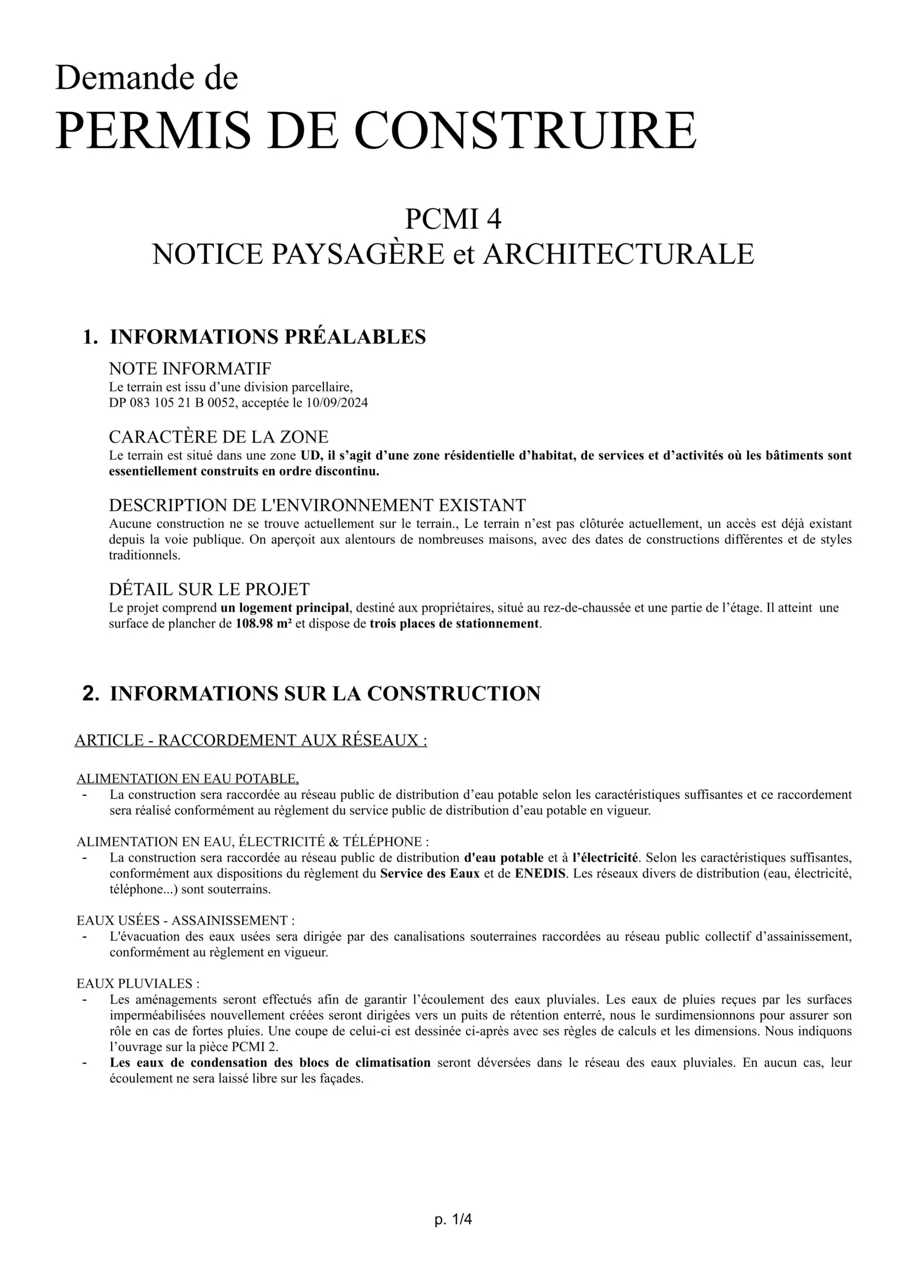 PCMI 4 Notice paysagère et architecturale